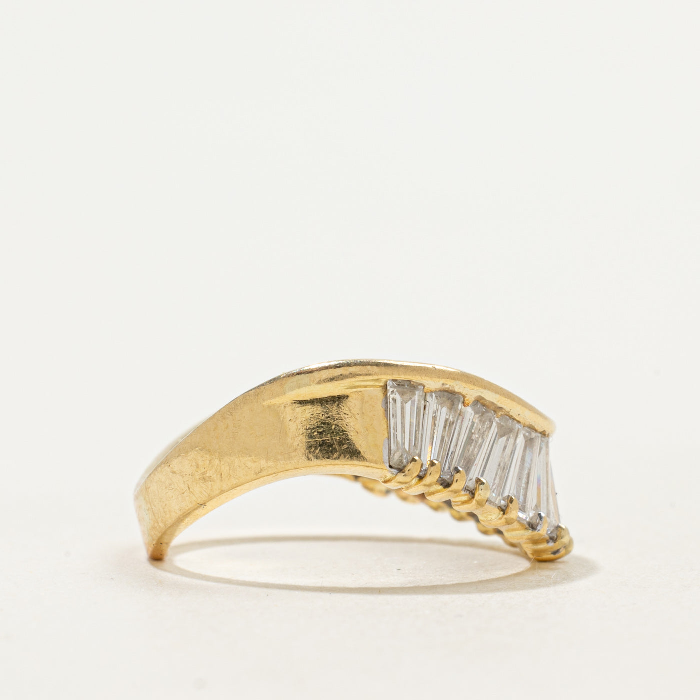 Bague en forme de V sertie de diamants | 1,00 ct | Taille 3,25 | 