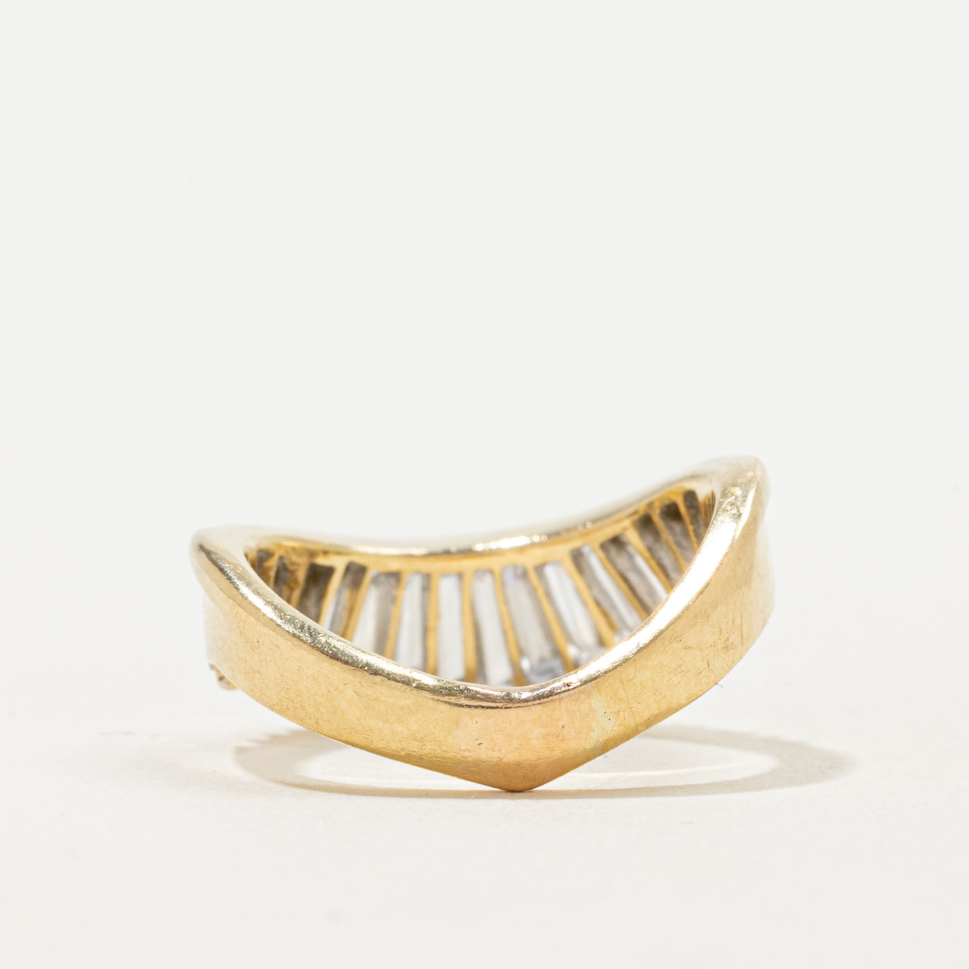 Bague en forme de V sertie de diamants | 1,00 ct | Taille 3,25 | 