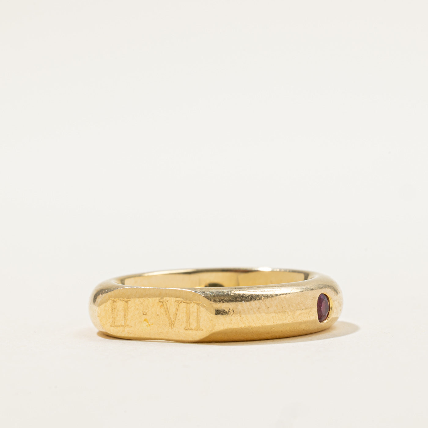 Ruby Roman Numeral Ring | 0.10ct | SZ 8.75 |