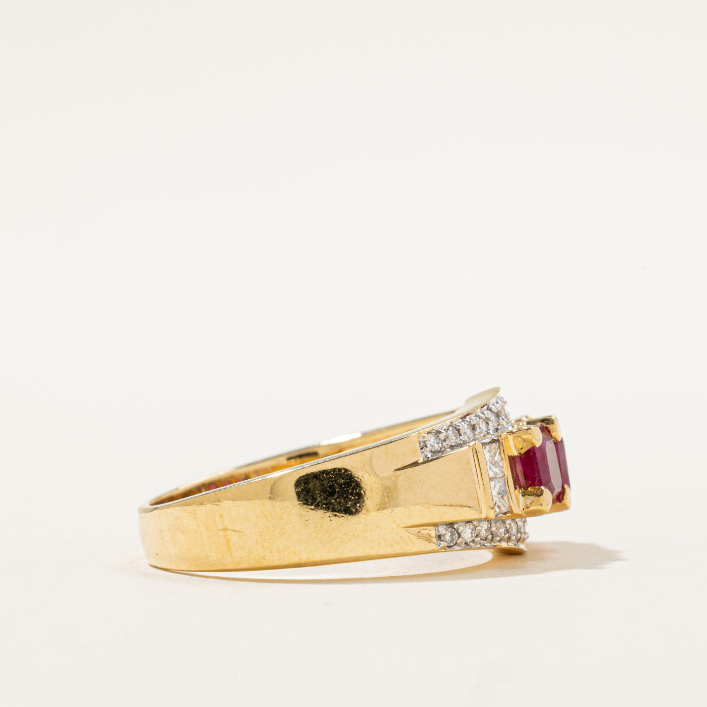 Synthetic Ruby & Diamond Ring | 1.50ctw, 0.25ctw | SZ 10.5 |