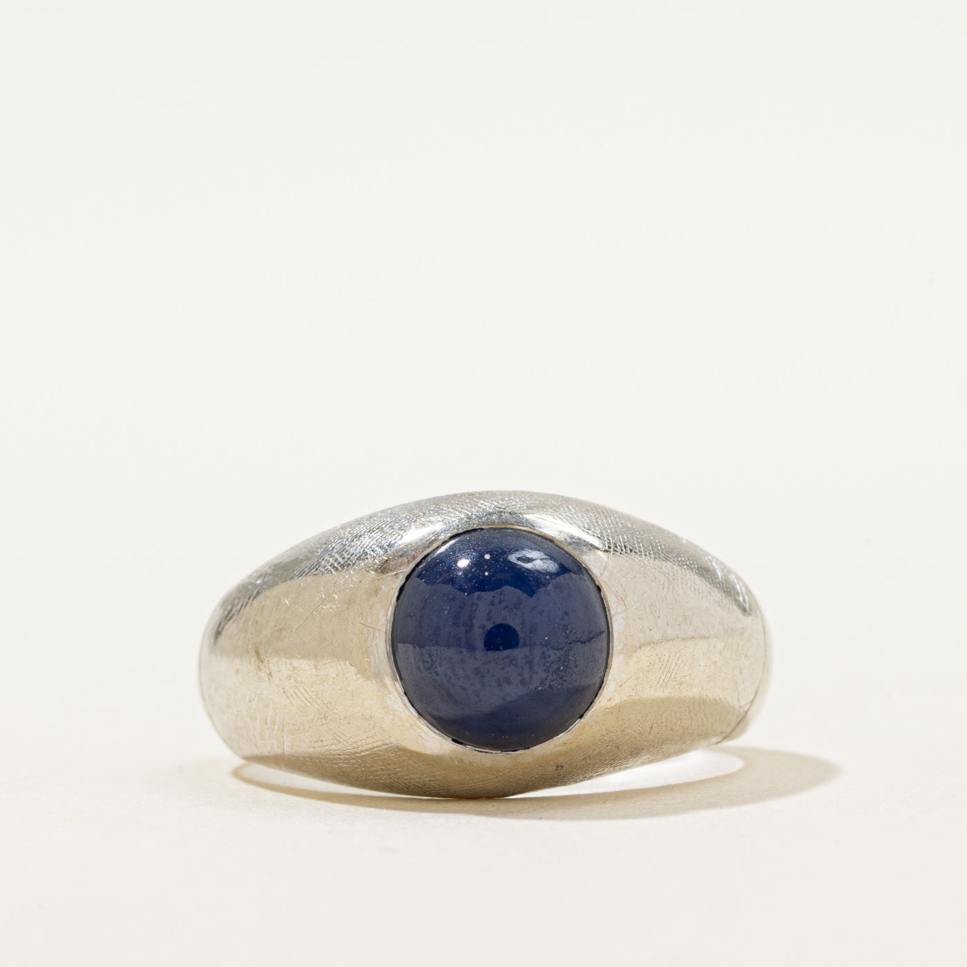 Bezel Set Synthetic Star Sapphire Ring | 2.75ct | SZ 6.25 |