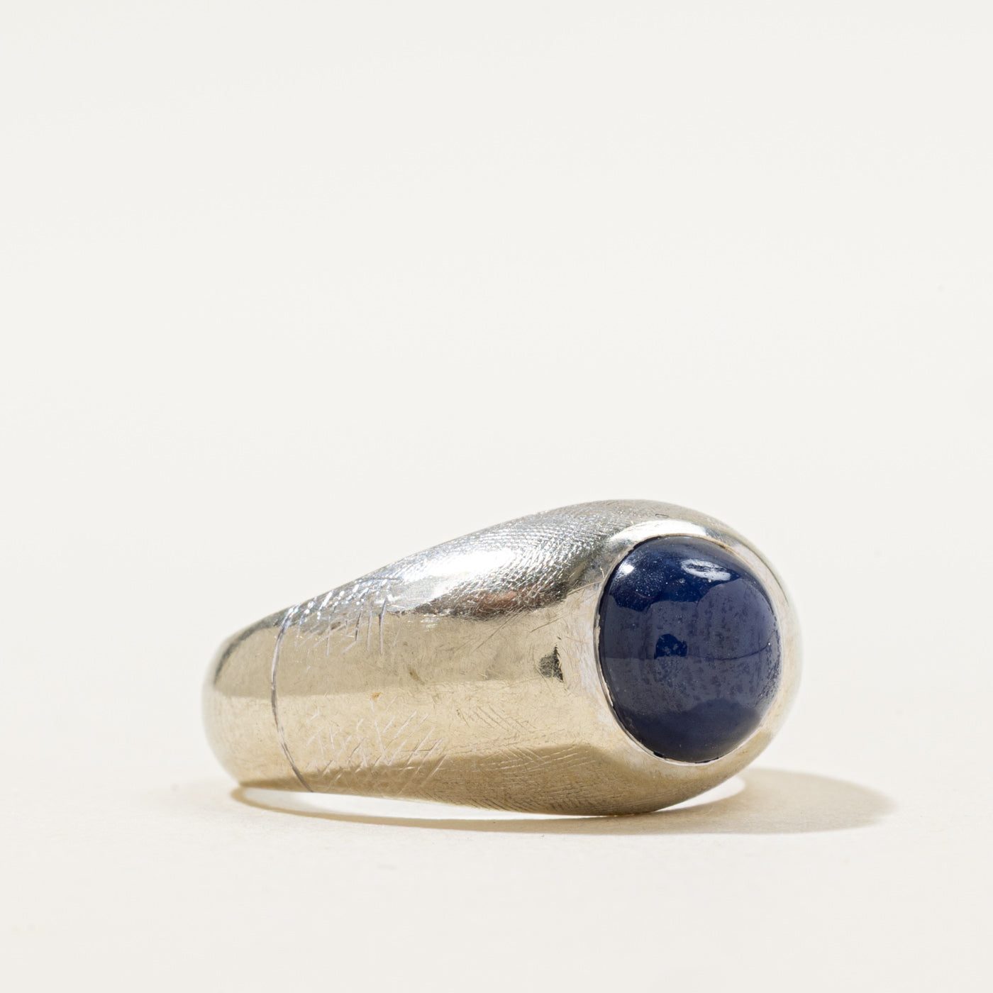 Bezel Set Synthetic Star Sapphire Ring | 2.75ct | SZ 6.25 |
