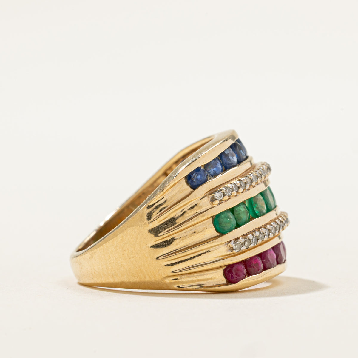 Bague sertie de plusieurs pierres précieuses | 2,01 ct au total | Taille 7,25 | 