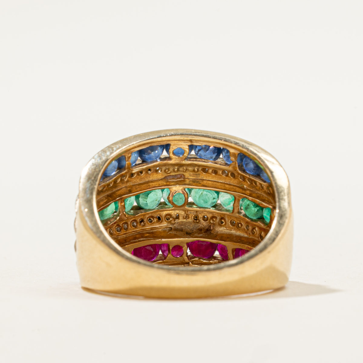 Bague sertie de plusieurs pierres précieuses | 2,01 ct au total | Taille 7,25 | 