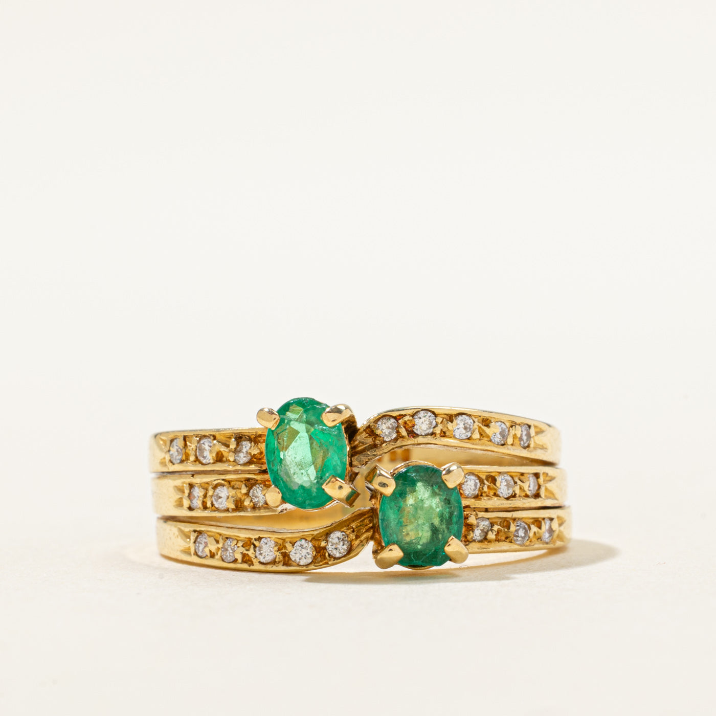 Emerald & Diamond Ring | 0.60ctw, 0.22ctw | SZ 7.25 |