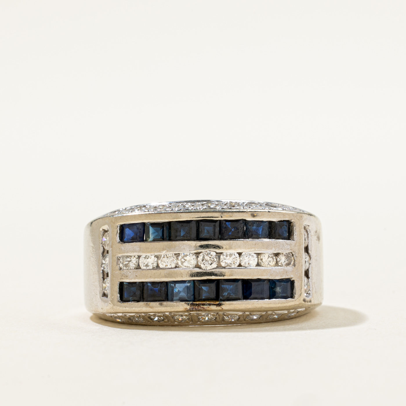 Sapphire & Diamond Band | 1.00ctw, 0.50ctw | SZ 7.75 |