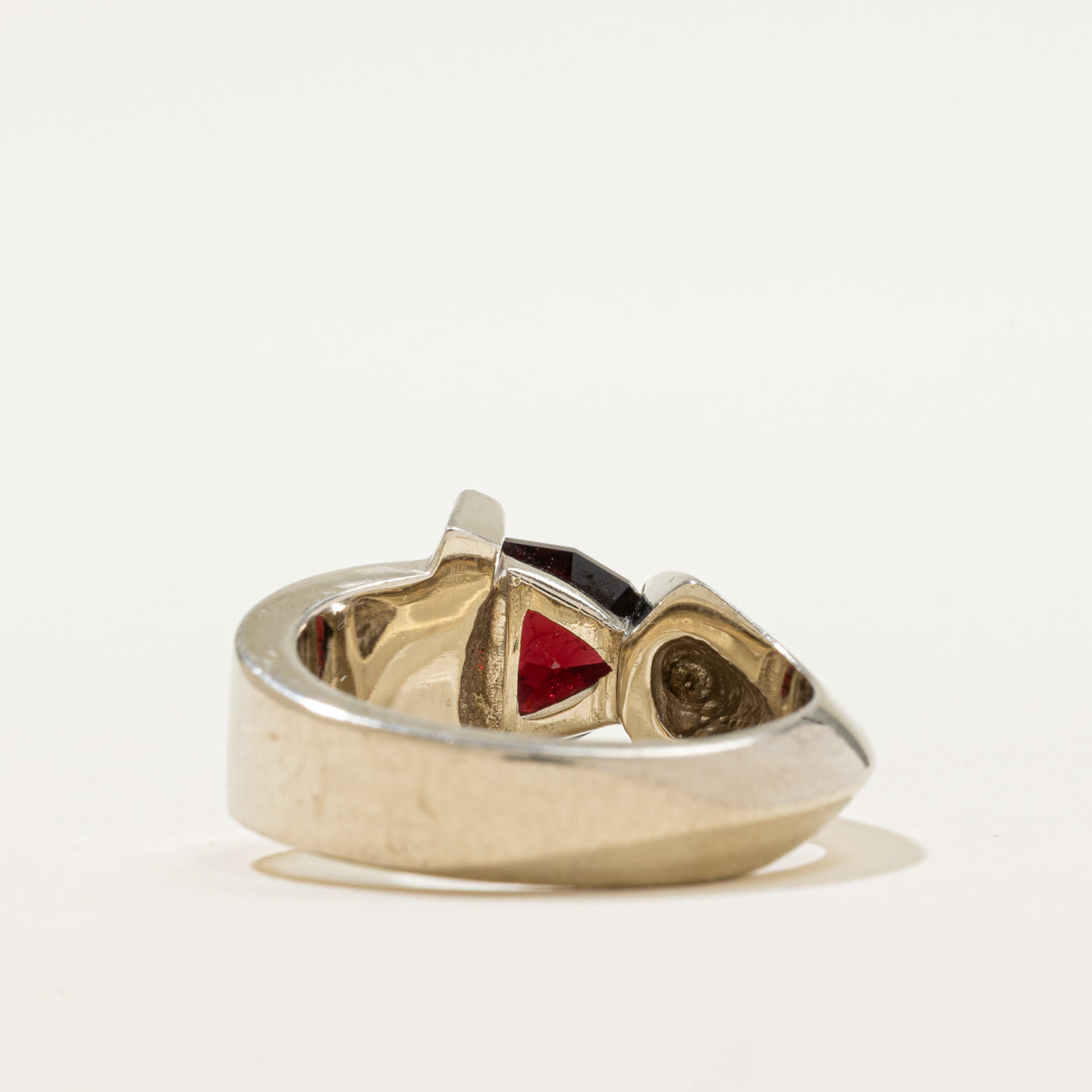 Triangle Garnet & Diamond Ring | 1.65ct, 0.14ctw | SZ 7 |