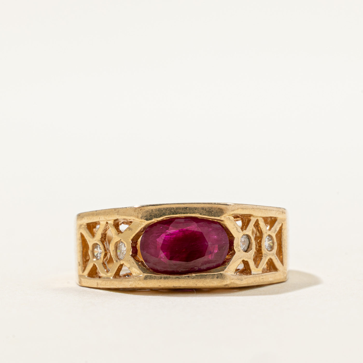 Ruby & Diamond Lattice Ring | 0.16ctw, 1.00ctw | SZ 6 |