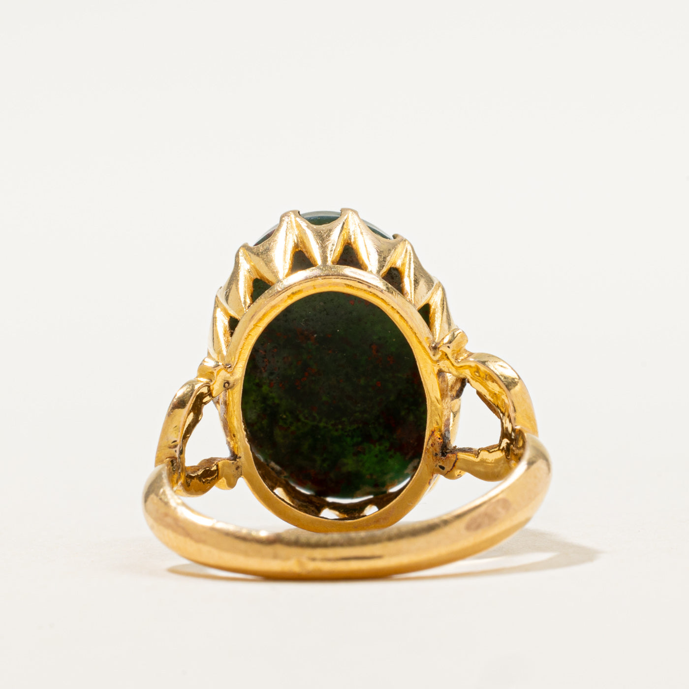 Antique Bloodstone Cocktail Ring | 4.00 ct | SZ 4.5 |