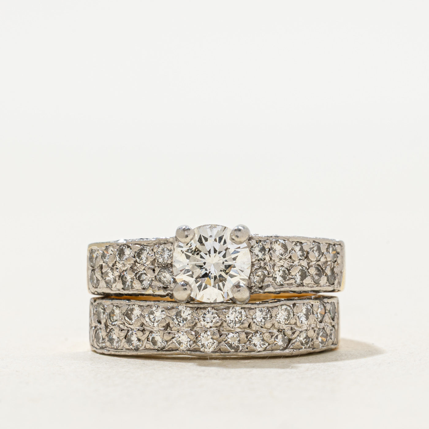 Double Row Diamond Wedding Set | 2.08ctw | SZ 5 |