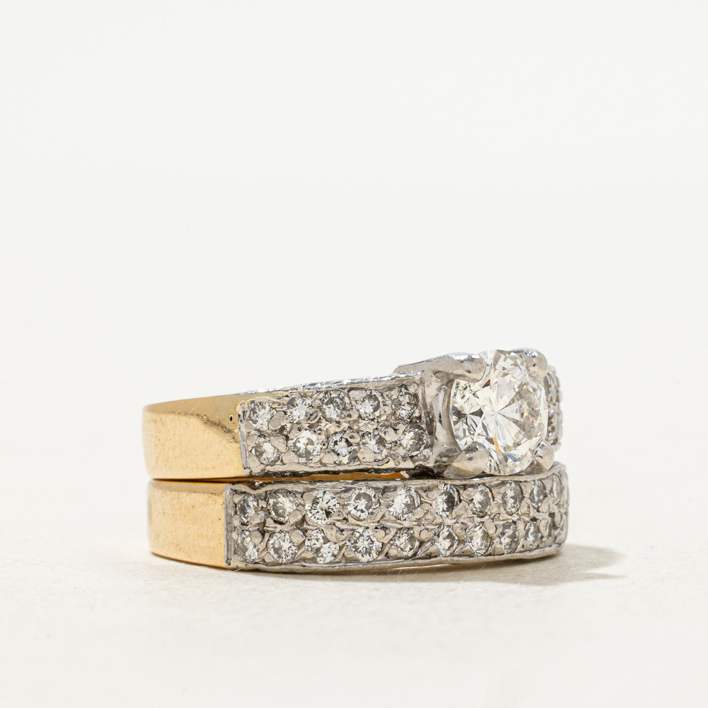 Double Row Diamond Wedding Set | 2.08ctw | SZ 5 |