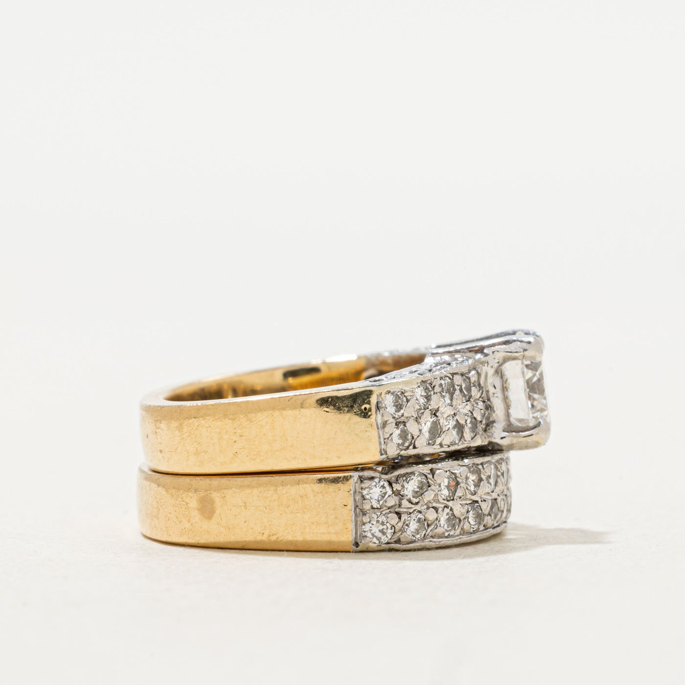 Double Row Diamond Wedding Set | 2.08ctw | SZ 5 |