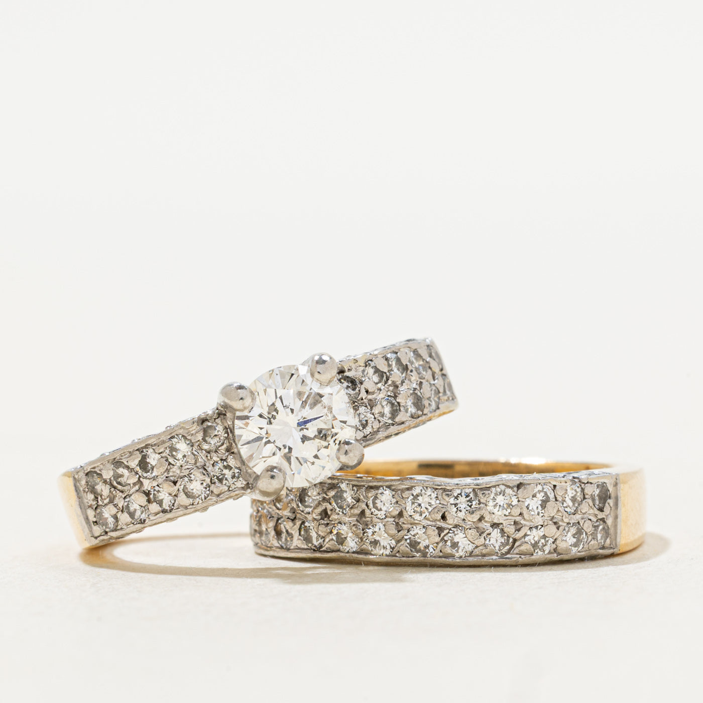 Double Row Diamond Wedding Set | 2.08ctw | SZ 5 |