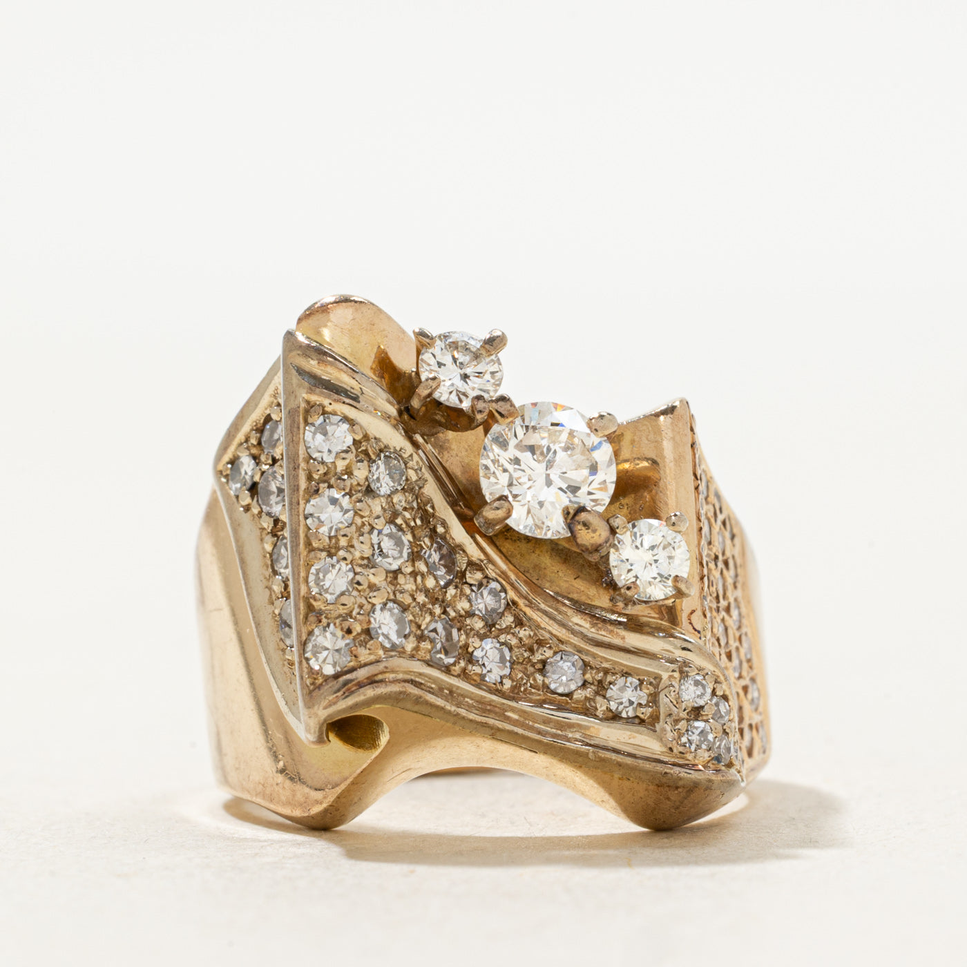 Wavy Multi Diamond Cocktail Ring | 1.01ctw | SZ 6.5 |