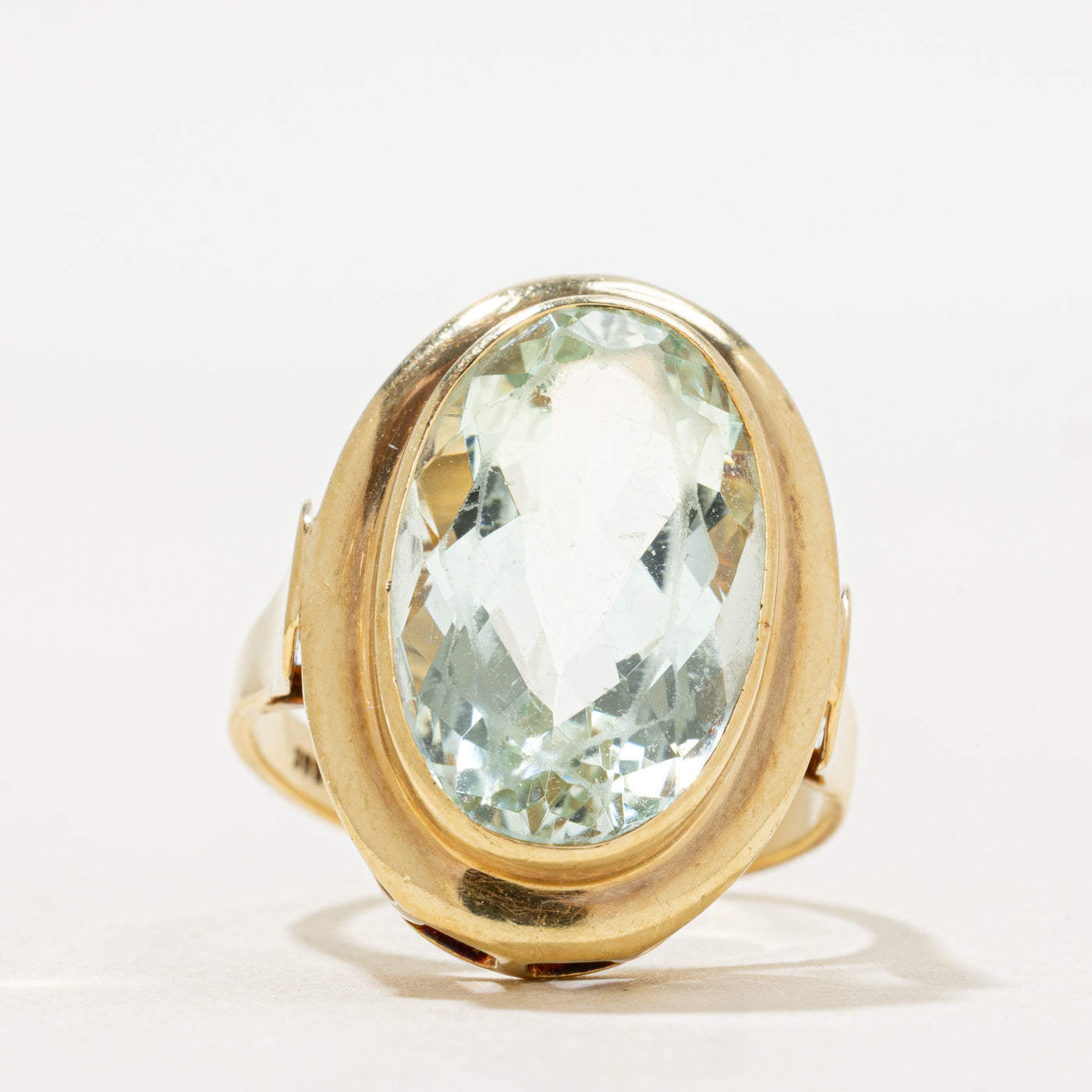 Bezel Set Heliodor Cocktail Ring | 8.75ct | SZ 7.5 |