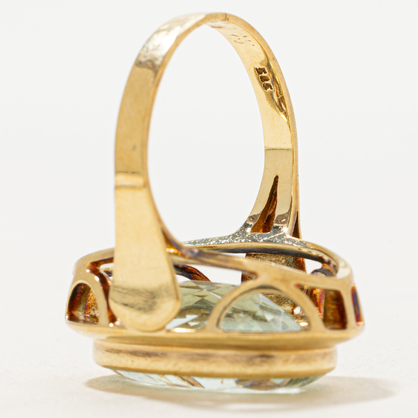 Bague cocktail Heliodor sertie clos | 8,75 ct | Taille 7,5 | 