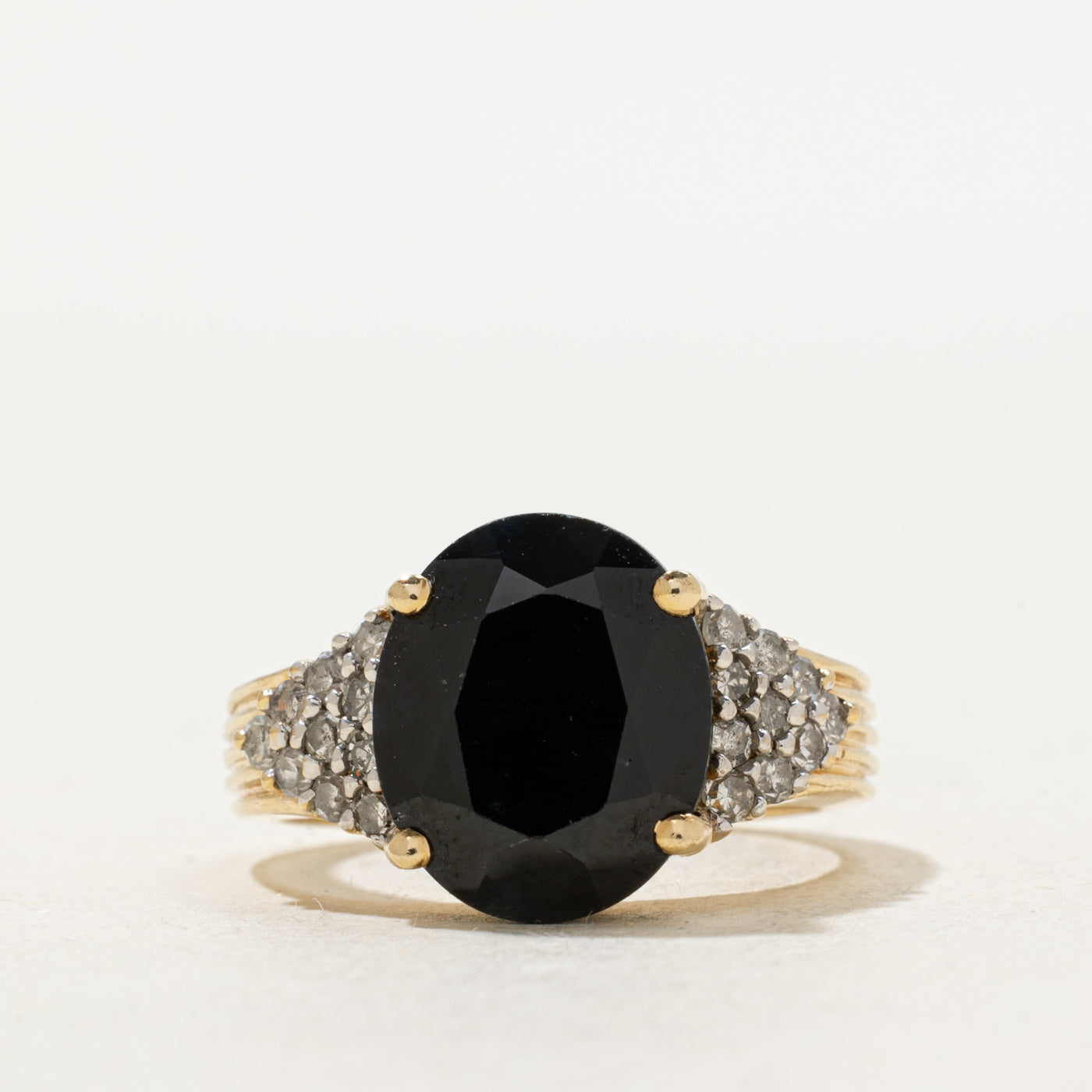 Blue Sapphire & Diamong Ring | 7.35ct, 0.40ctw | SZ 6.5 |