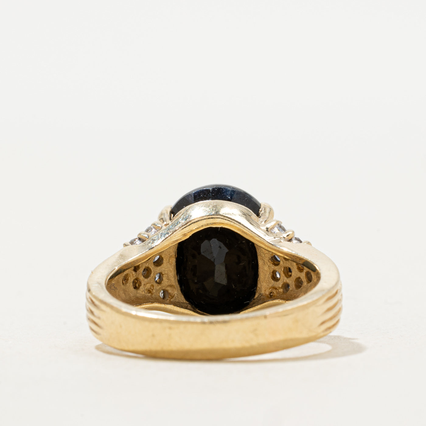 Blue Sapphire & Diamond Ring | 7.35ct, 0.40ctw | SZ 6.5 |