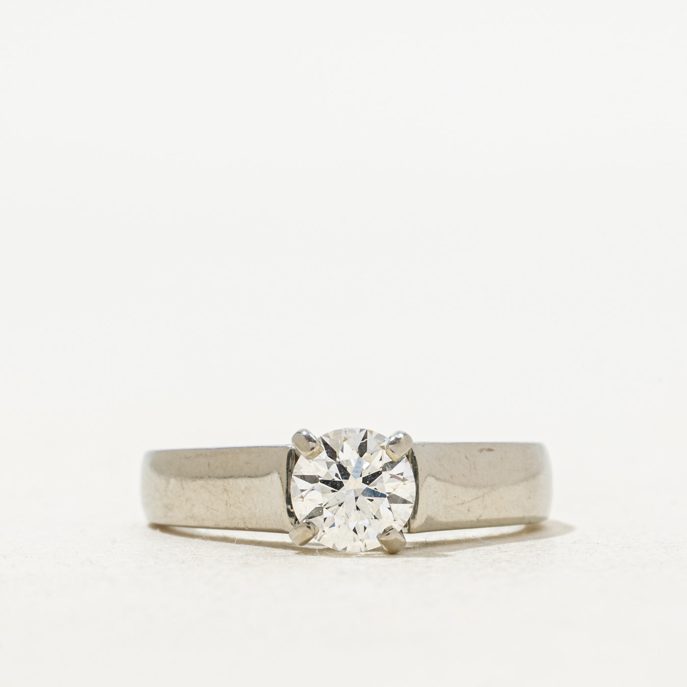 Tapered Solitaire GIA Diamond Engagement Ring | 0.73ct | SZ 6.5 |
