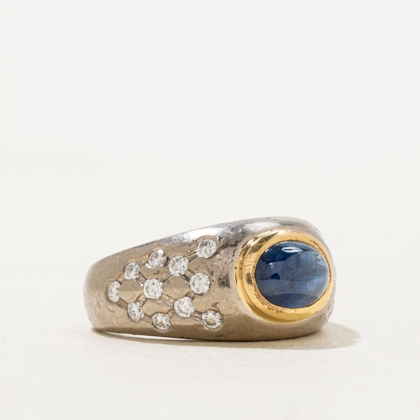 Cabochon Sapphire & Diamond Ring | 2.00ct, 0.62ctw | SZ 7.25 |