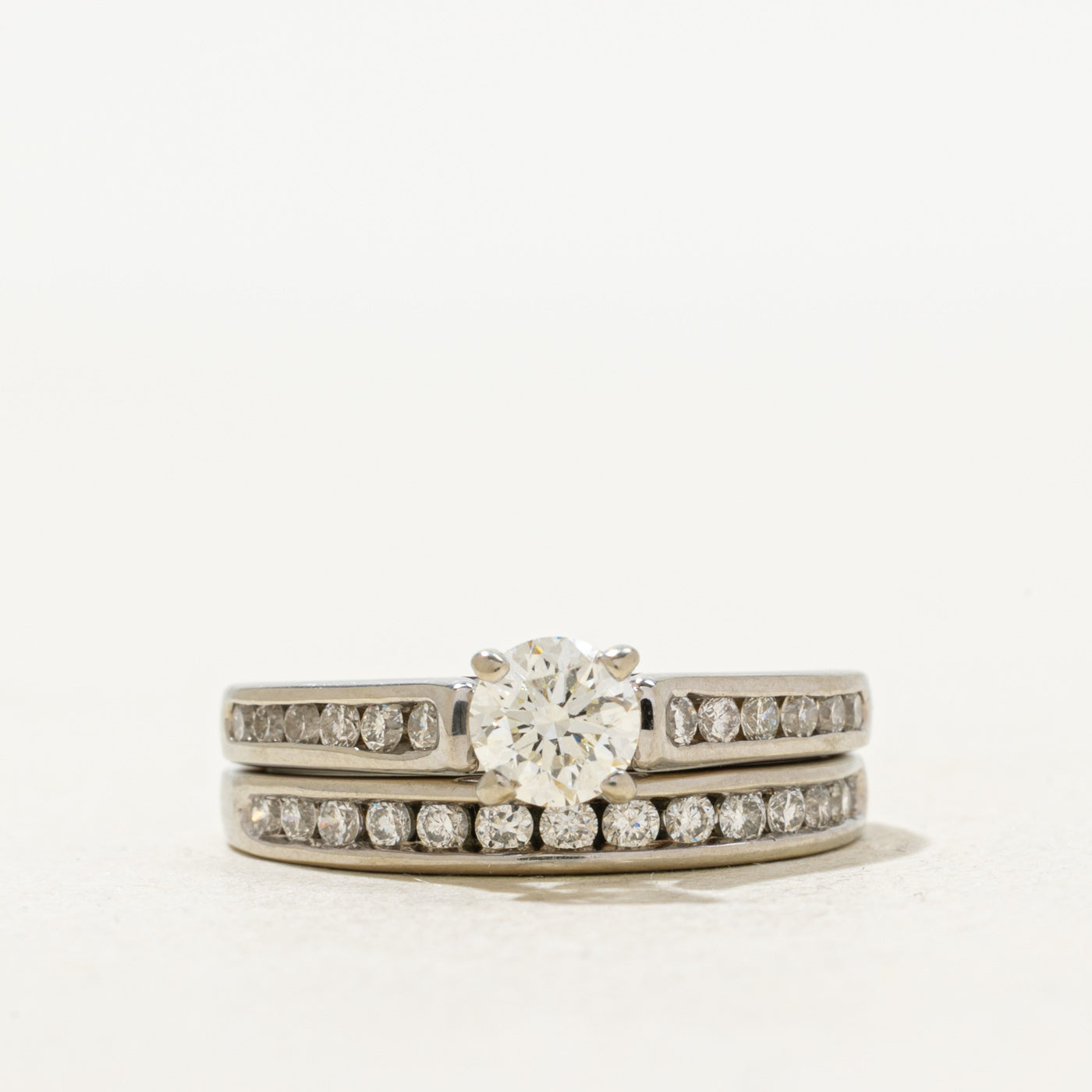 Round Brilliant Diamond Wedding Set | 0.98ctw | SZ 6.5 |