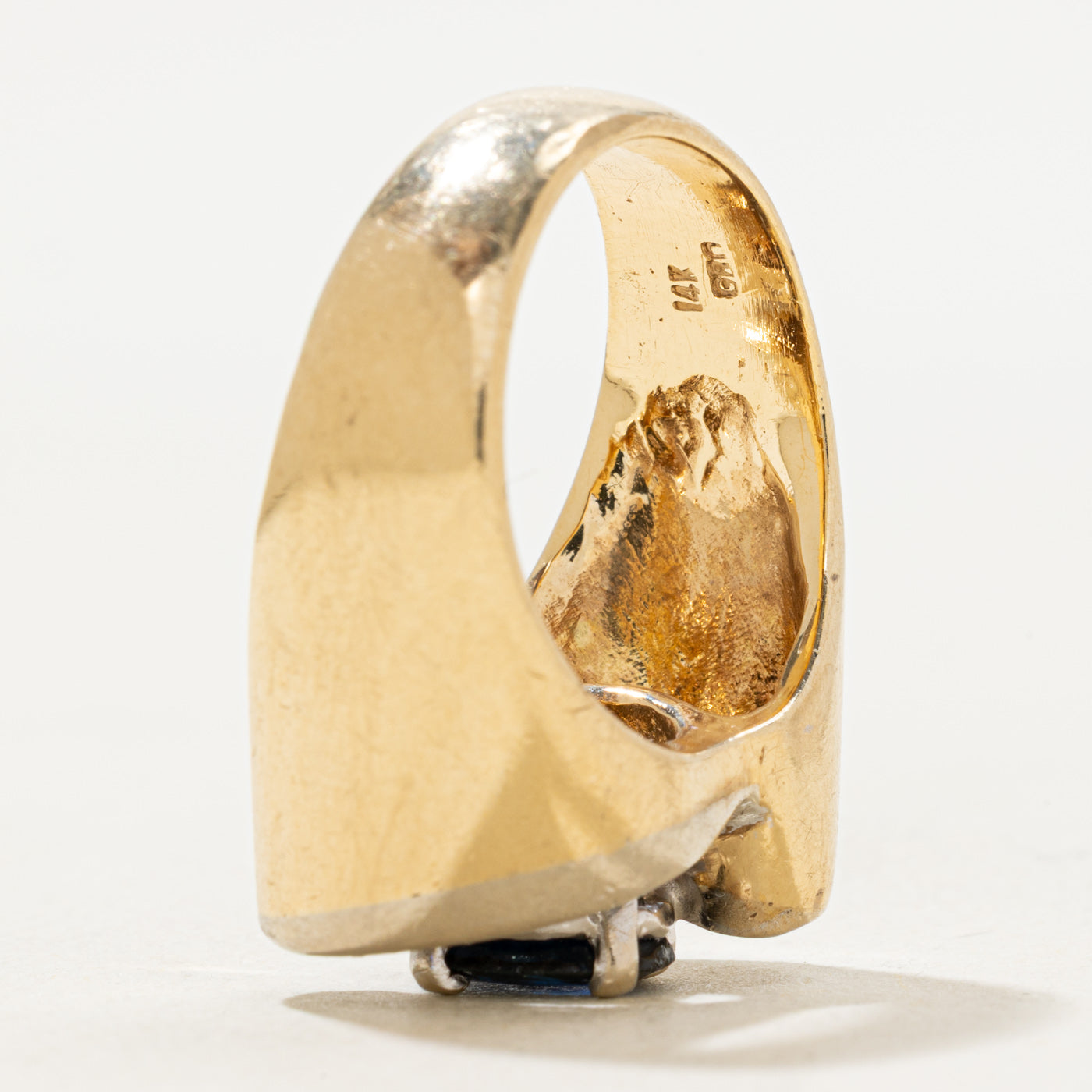 Unique Sapphire Bypass Ring | 1.20ct, 0.46ctw | SZ 7.5 |