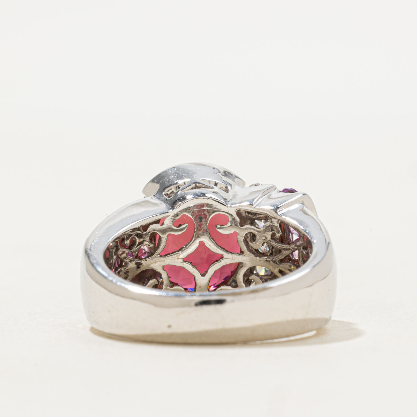 Rubellite Tourmaline, Pink Sapphire, & Diamond Ring | 8.00ct, 0.90ctw, 0.35ctw | SZ 7 |
