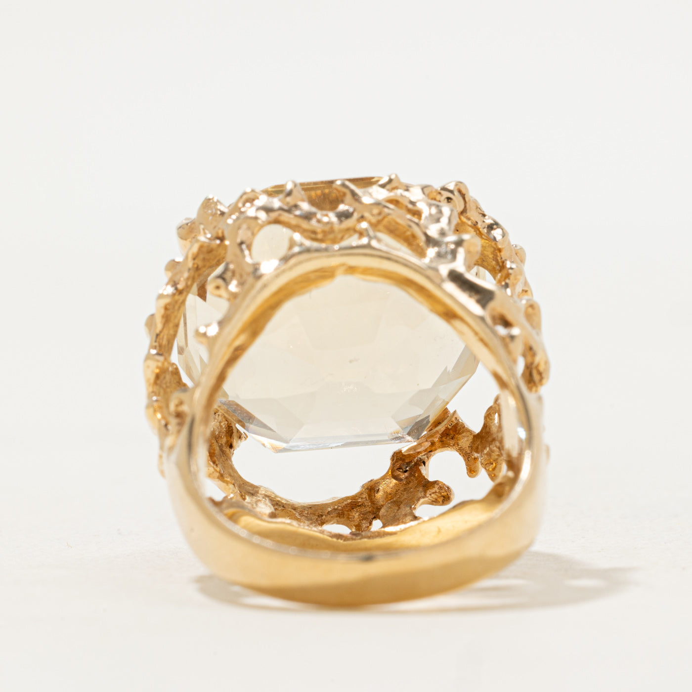 Asscher Cut Citrine Cocktail Ring | 23.00ct | SZ 7  |