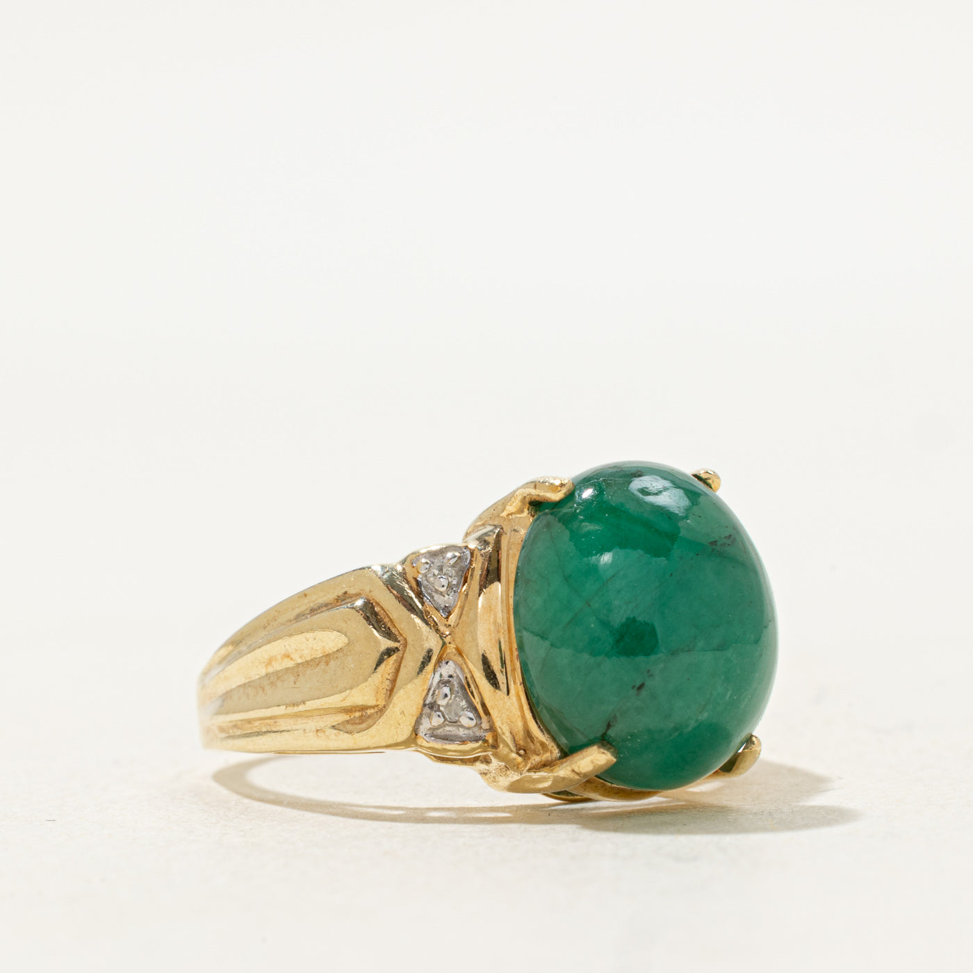 Emerald & Diamond Cocktail Ring | 7.25ct, 0.02ctw | SZ 7.5 |