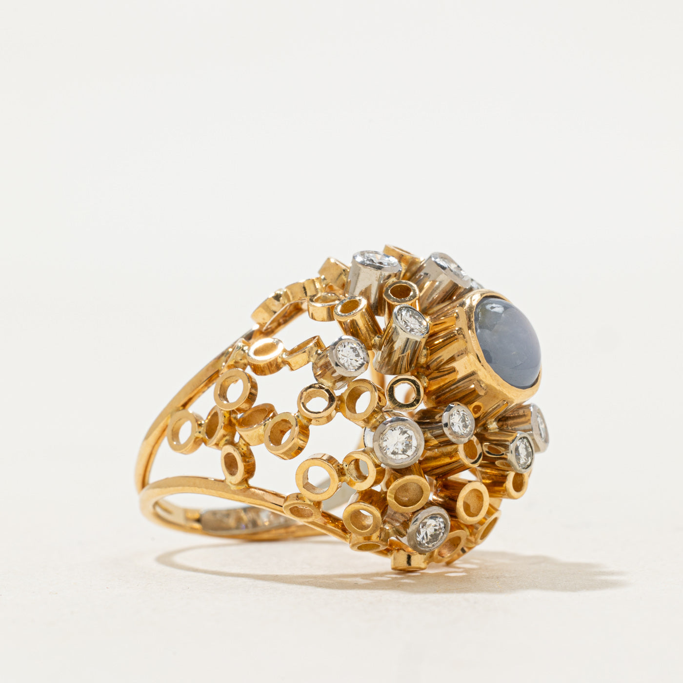 Star Sapphire & Diamond Cocktail Ring | 1.50ct, 0.32ctw | SZ 3.5 |