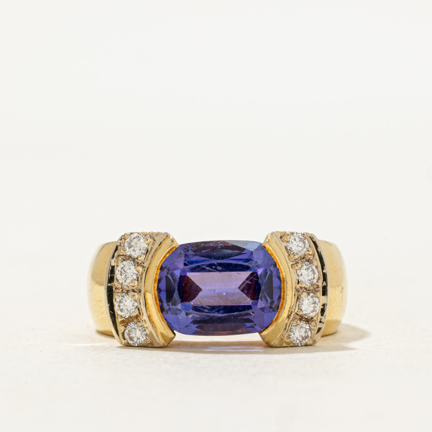 East West Tanzanite & Diamond Ring | 3.00ct, 0.28ctw | SZ 6.75 |