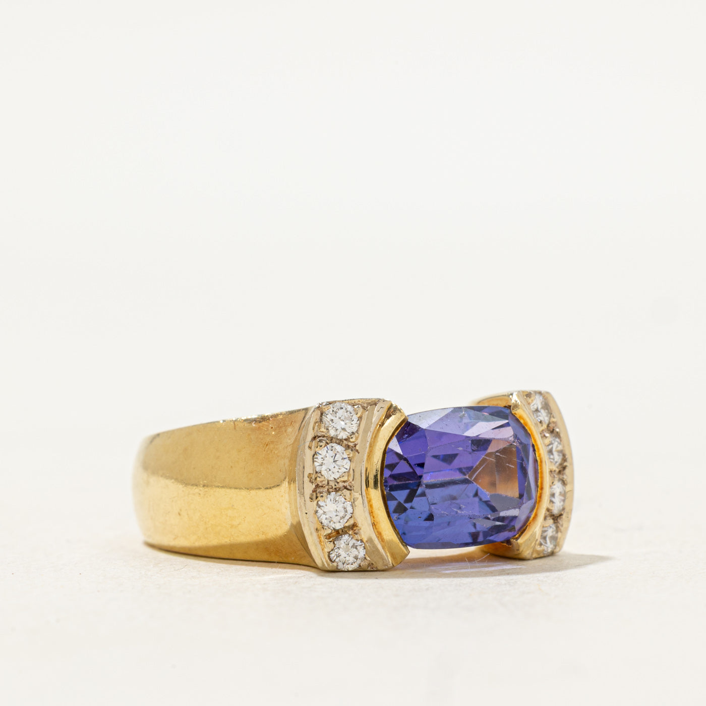 East West Tanzanite & Diamond Ring | 3.00ct, 0.28ctw | SZ 6.75 |