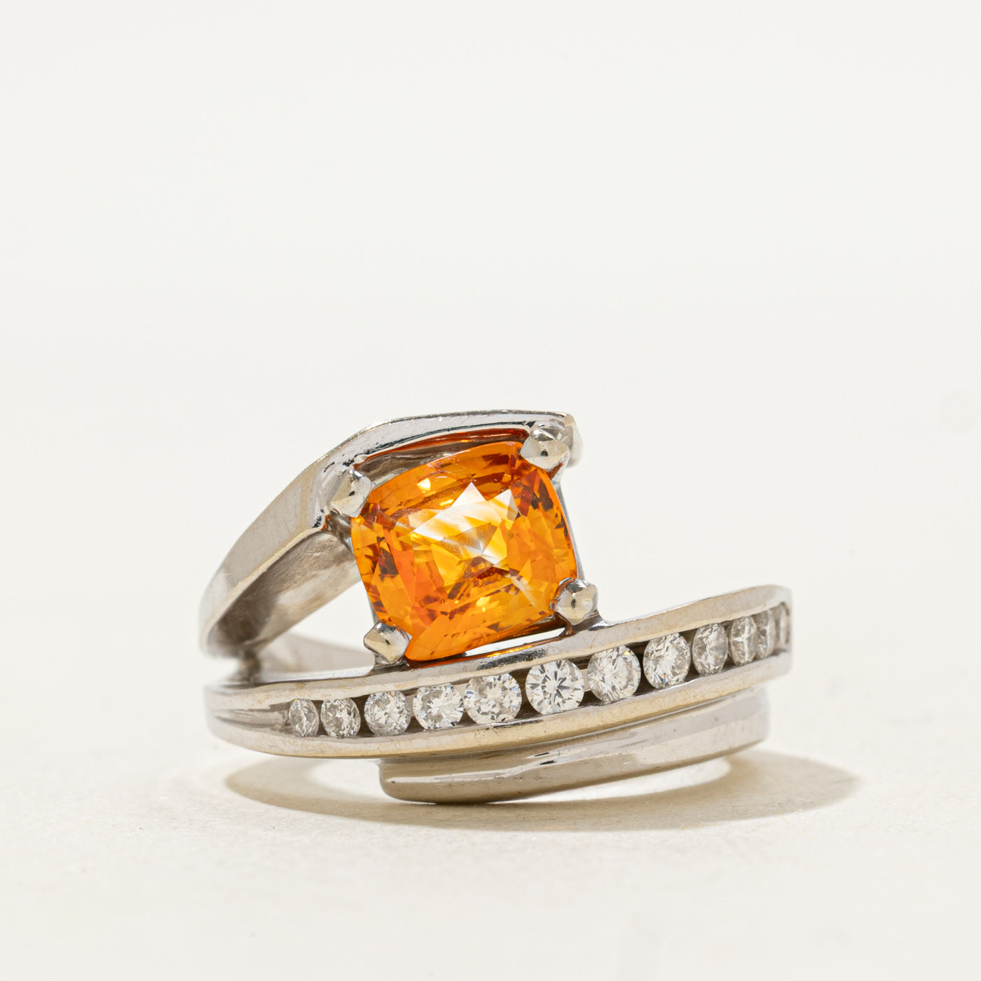 Orange Sapphire & Diamond Cocktail Ring | 2.10ct, 0.40ctw | SZ 7.25 |