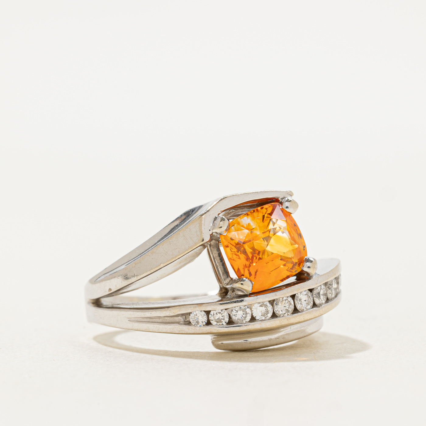 Orange Sapphire & Diamond Cocktail Ring | 2.10ct, 0.40ctw | SZ 7.25 |