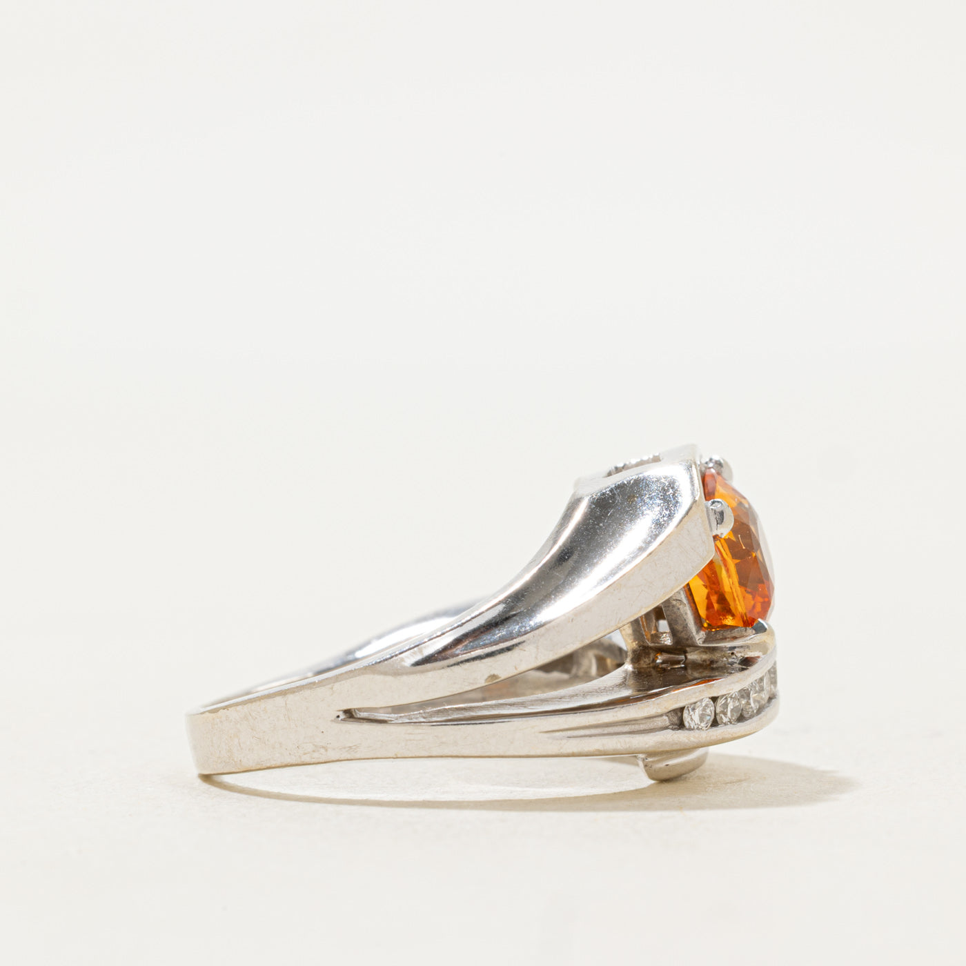 Orange Sapphire & Diamond Cocktail Ring | 2.10ct, 0.40ctw | SZ 7.25 |