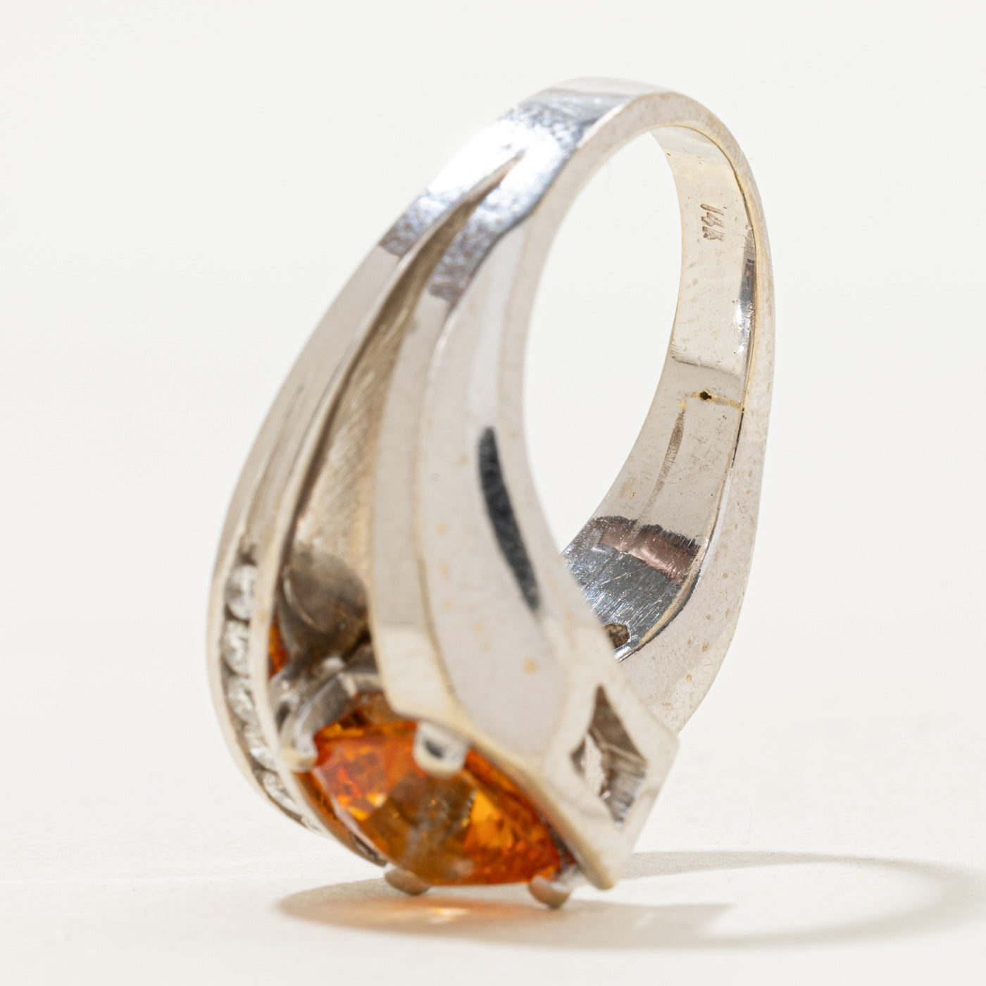 Orange Sapphire & Diamond Cocktail Ring | 2.10ct, 0.40ctw | SZ 7.25 |