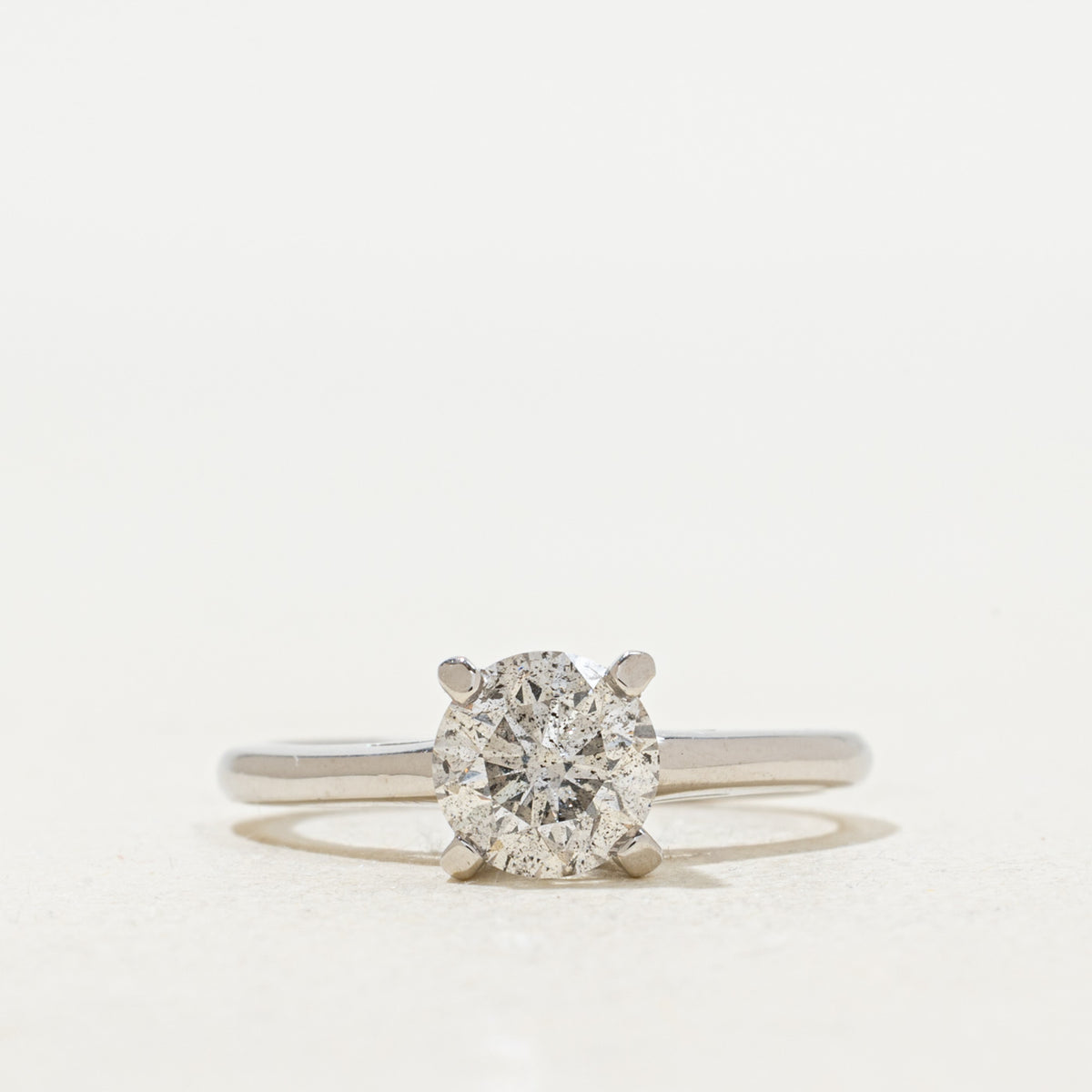 High Set Solitaire Diamond Engagement Ring | 0.90 ct, SZ 5.25