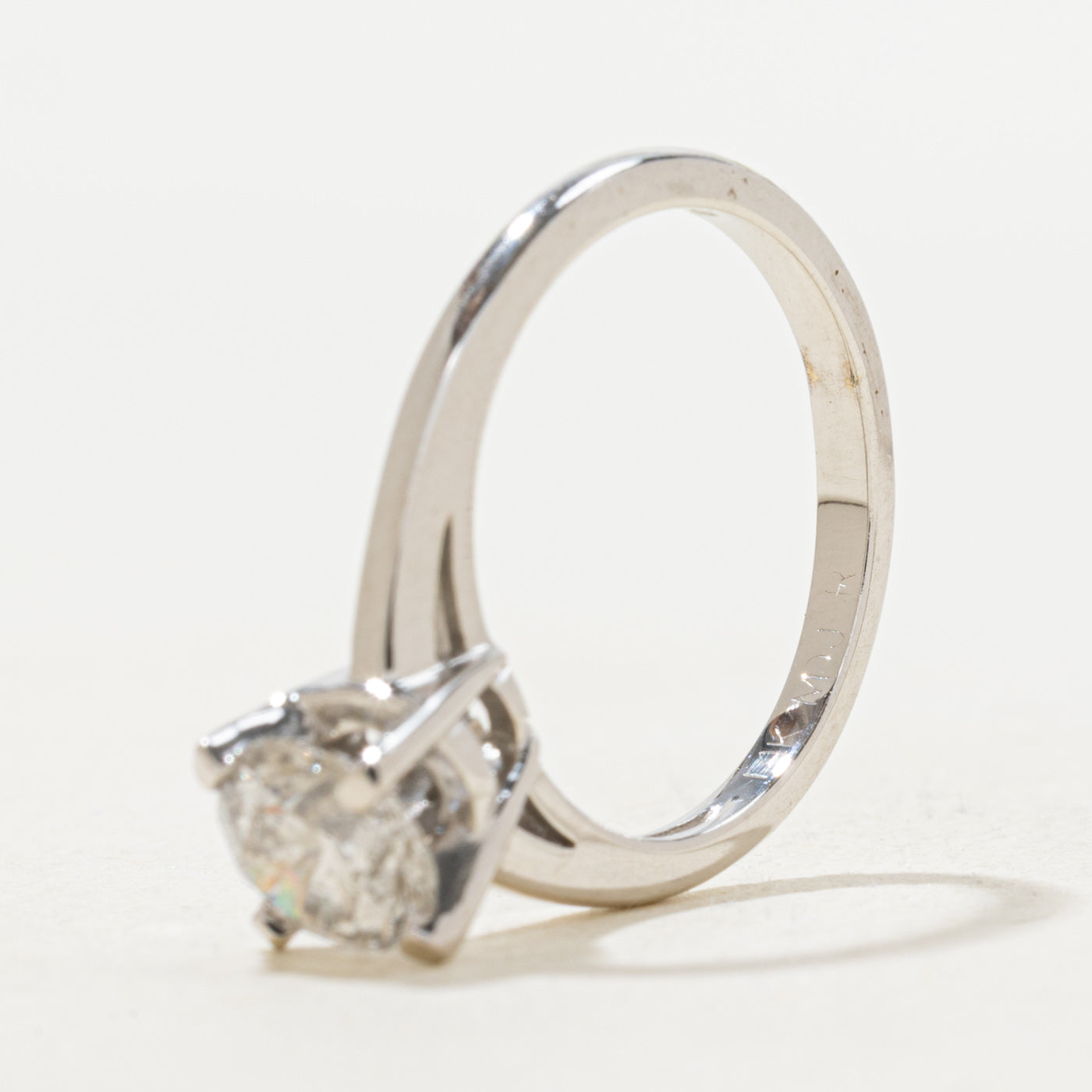 High Set Solitaire Diamond Engagement Ring | 0.90 ct, SZ 5.25 |