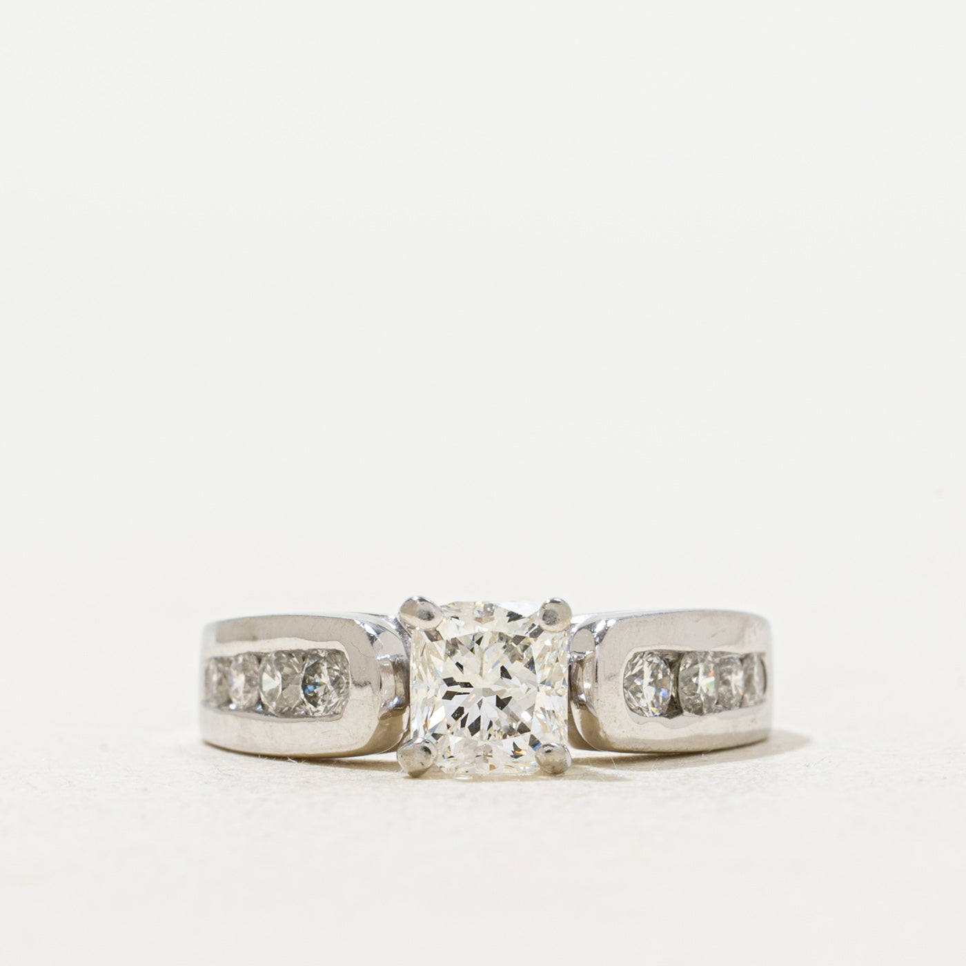 Solitaire with Channel Accents Diamond Engagement Ring | 0.88 ctw, SZ 4 |