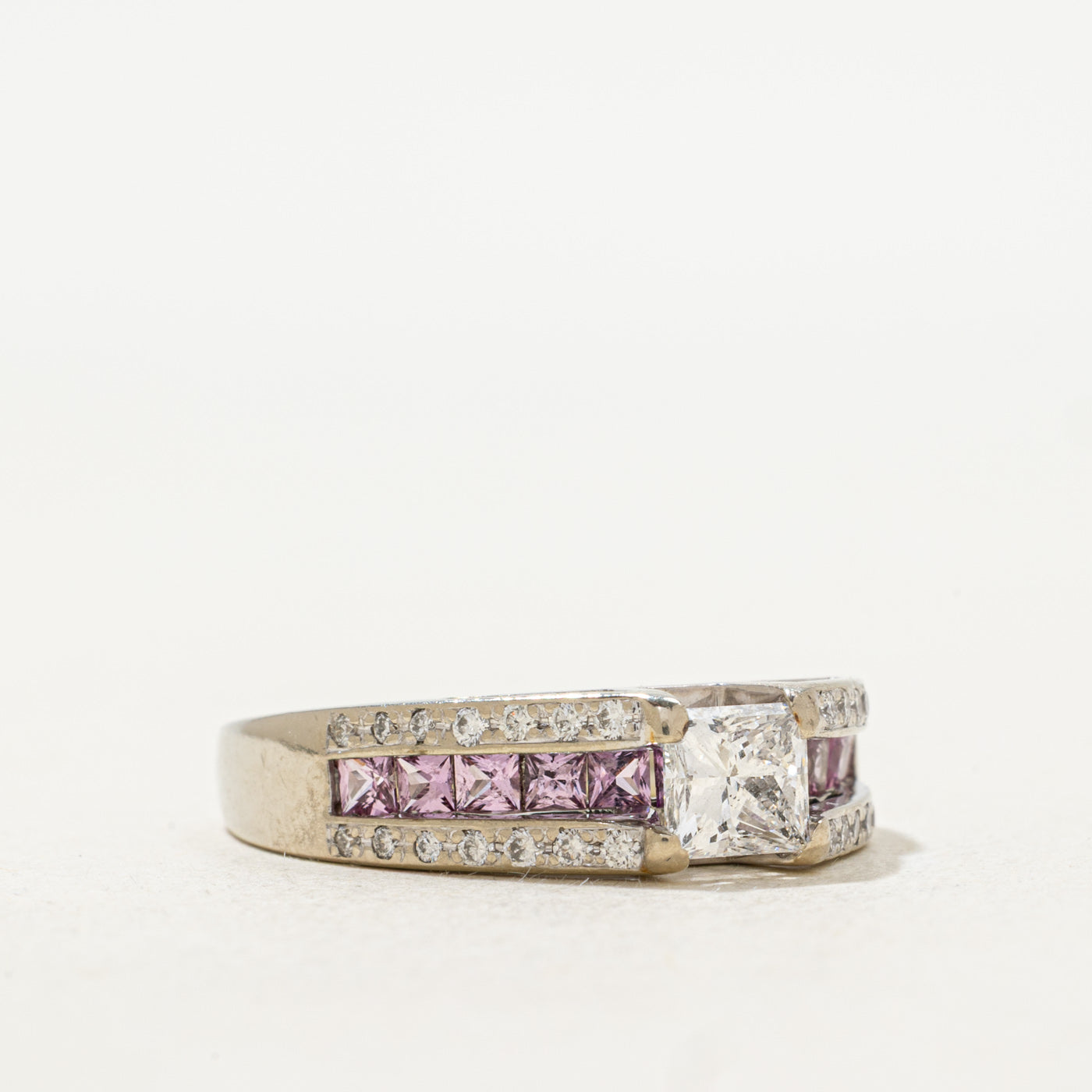 High Set Diamond & Sapphire Engagement Ring | 0.92 ctw, SZ 7 |