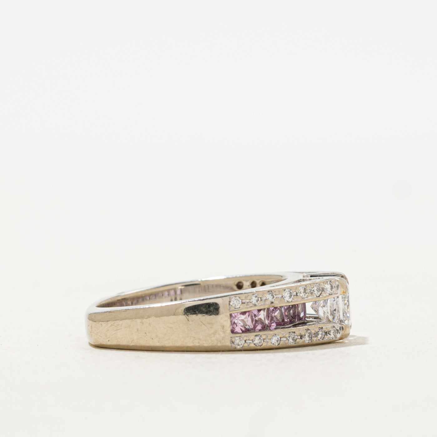 High Set Diamond & Sapphire Engagement Ring | 0.92 ctw, SZ 7 |