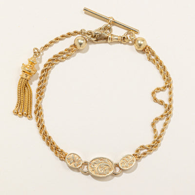 15k Yellow Gold Rope Chain Bracelet | 8