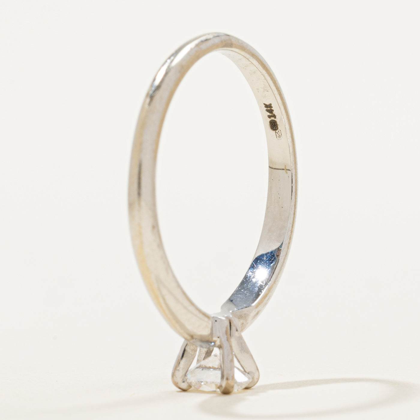 Bague solitaire en diamant ovale | 0,30 ct | Taille 6,75 | 