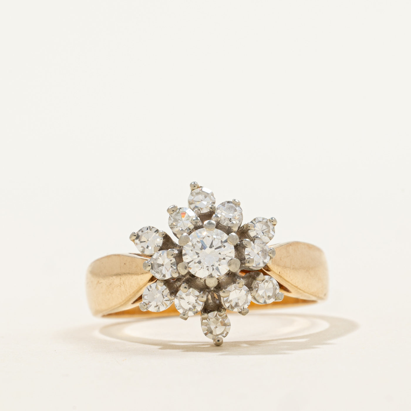Bague sertie de diamants en grappe | 0,56 ct | Taille 6 | 