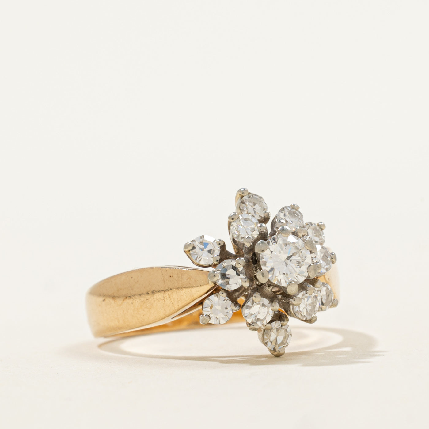 Bague sertie de diamants en grappe | 0,56 ct | Taille 6 | 