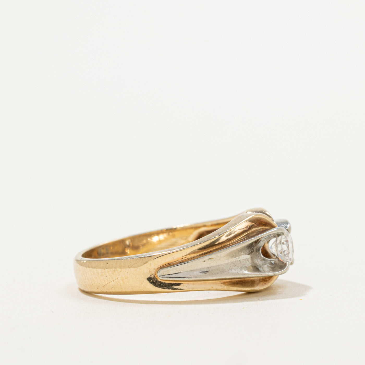Birks' Solitaire Diamond Two Tone Ring | 0.24ct | SZ 8 |