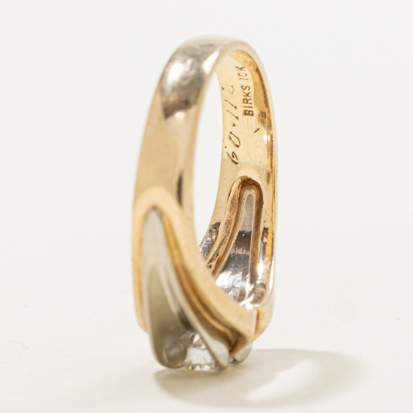 Birks' Solitaire Diamond Two Tone Ring | 0.24ct | SZ 8 |