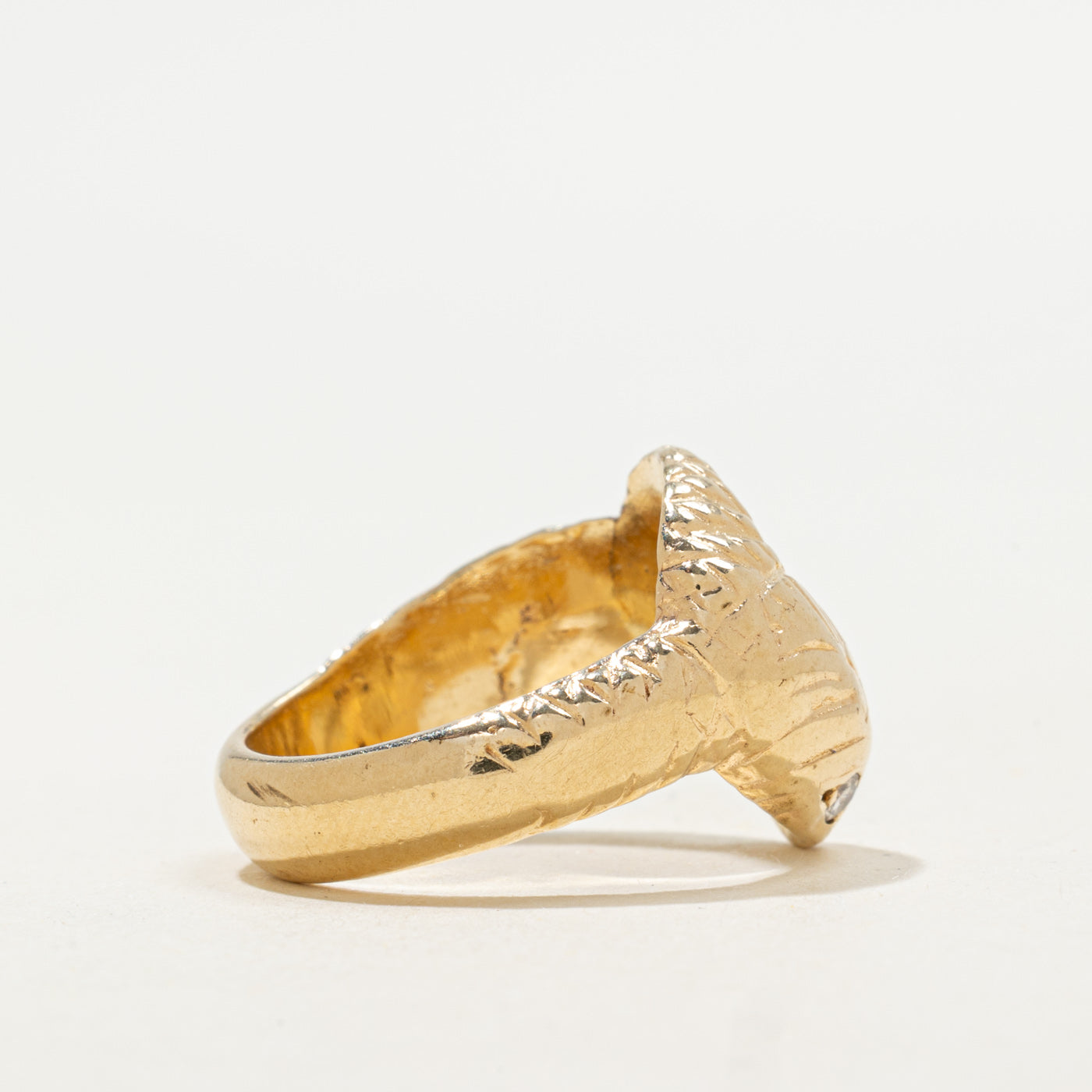 Bague serpent aux yeux de diamant des années 1920 | 0,08 ct | Taille 5,5 | 