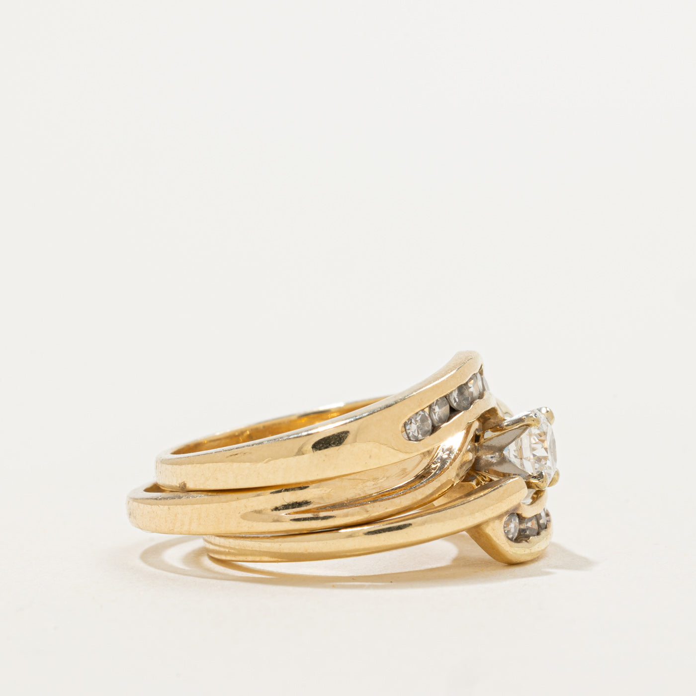 Bypass Diamond Three Band Wedding Set | 0.52ctw | SZ 5 |