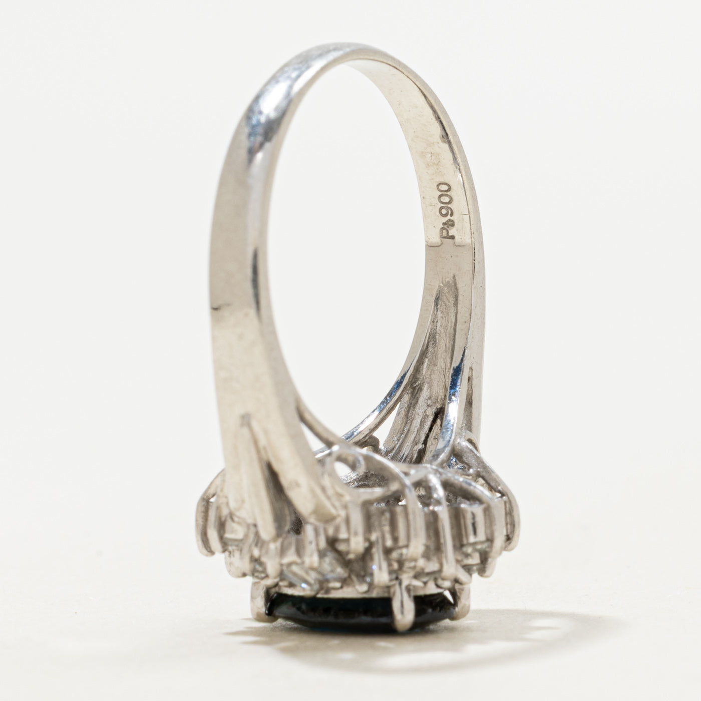 Platinum Sapphire and Diamond Halo Ring | 2.05ct, 0.53ctw | Sz 7.25